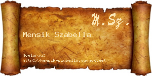 Mensik Szabella névjegykártya